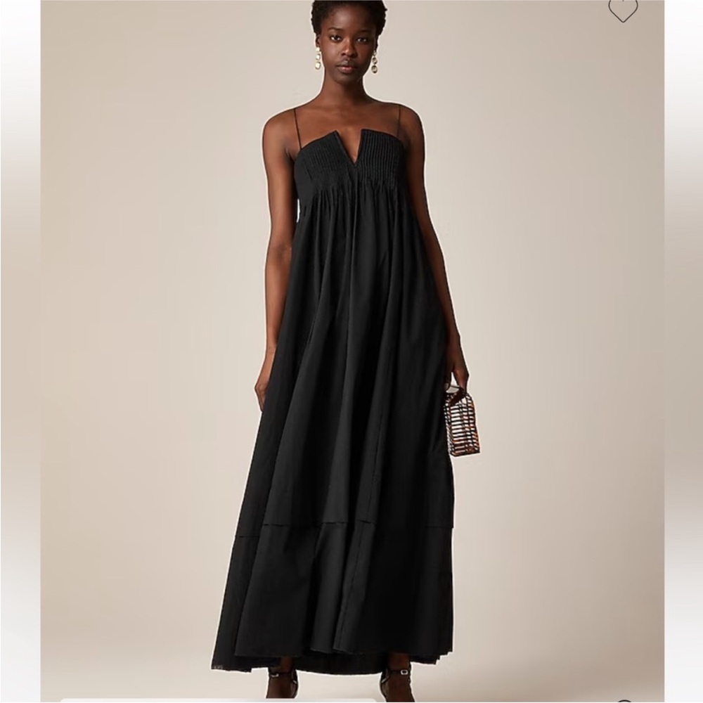 J Crew Collection strapless notched black maxi dress NWT